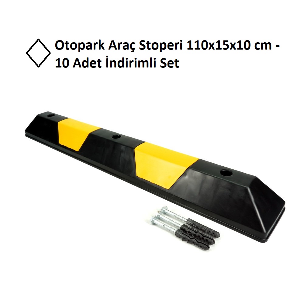Otopark Araç Stoperi 110x15x10 cm - 10 Adet İndirimli Set