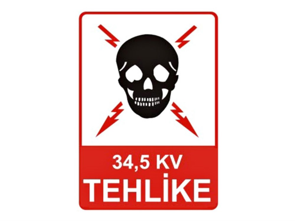 34,5 KV Tehlike Levhası