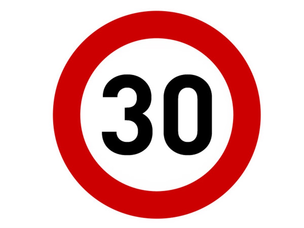 Azami Hız Sınırlaması 30 Levhası