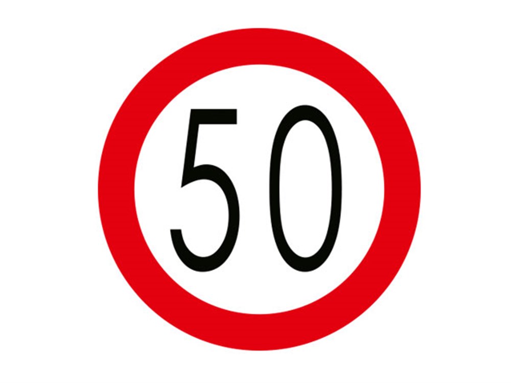 Azami Hız Sınırlaması 50 km Levhası
