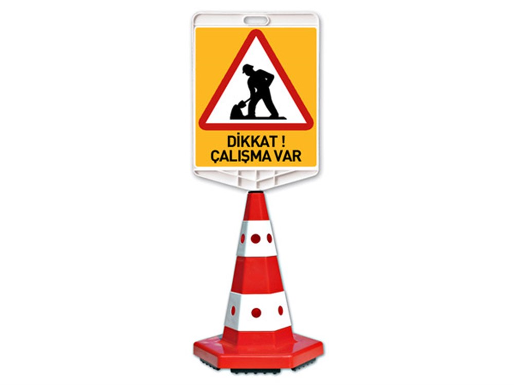 Çalışma Var Logo Tek Taraf Baskı Klasik Kedi Gözlü Ağırlıklı Koni Seti Trafik Dubası