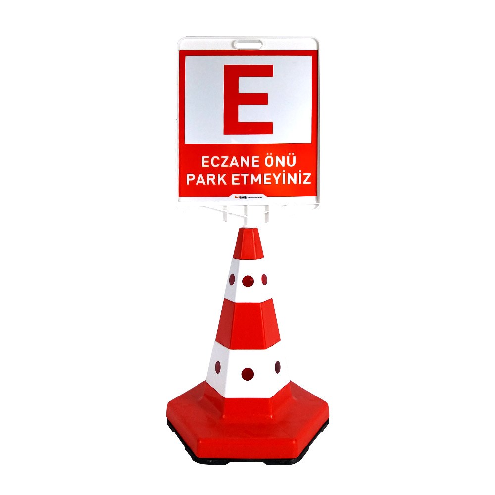 Eczane Önü Park Yapılmaz Logo Çift Taraf Baskı Klasik Kedi Gözlü Ağırlıklı Koni Seti Trafik Dubası