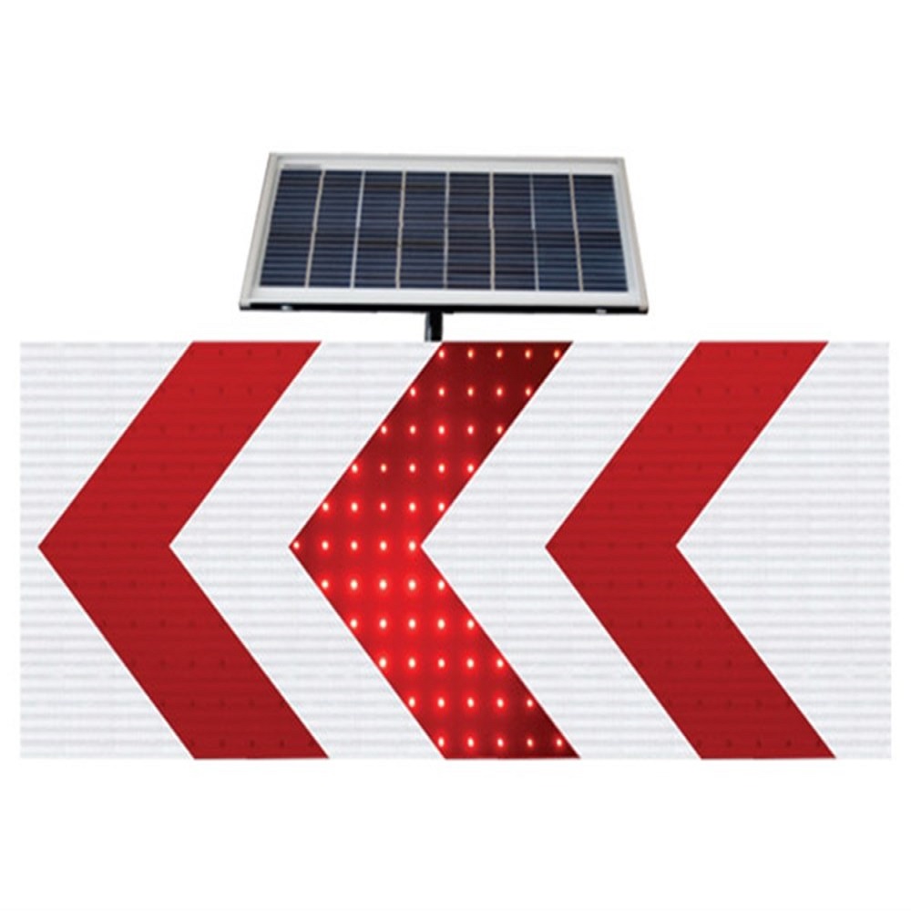 Güneş Enerjili Tehlikeli Viraj Yön Levhası T-33b 1550 x 550 x 100 mm