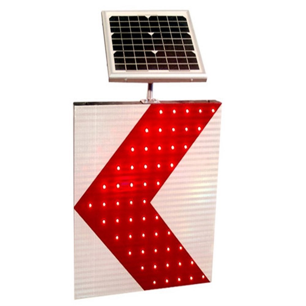 Güneş Enerjili Tehlikeli Viraj Yön Levhası T-33a 600 x 600 x 80 mm