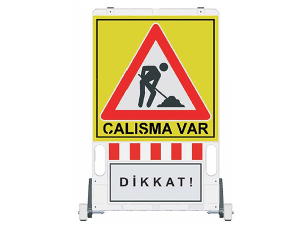 Katlanır Uyarı Levhalı Bariyer 150x90 cm