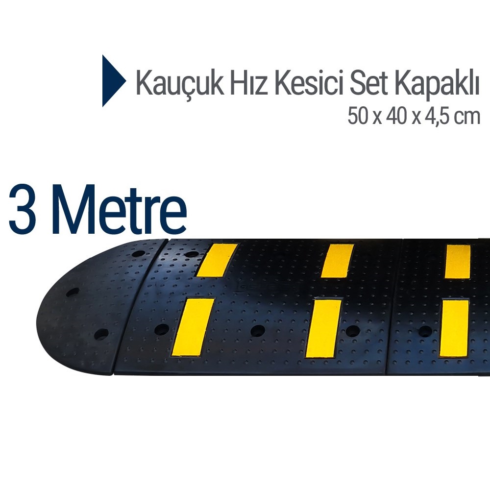 Kauçuk Hız Kesici Set Kapaklı, Yol Kasisi 3 metre