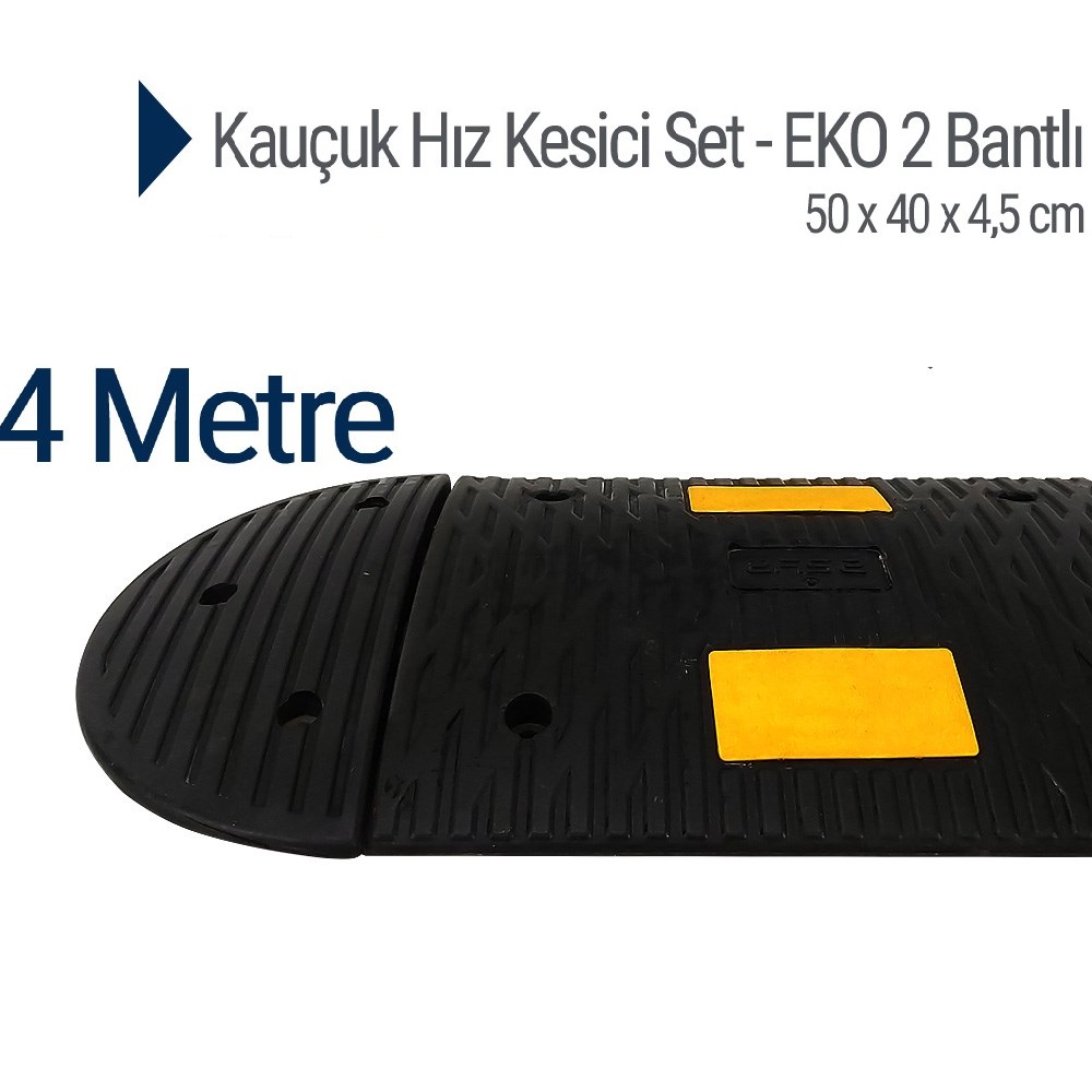 Kauçuk Hız Kesici Set Kapaklı, Yol Kasisi 50 x 40 x 4,5 cm - EKO 2 Bantlı - 4 metre