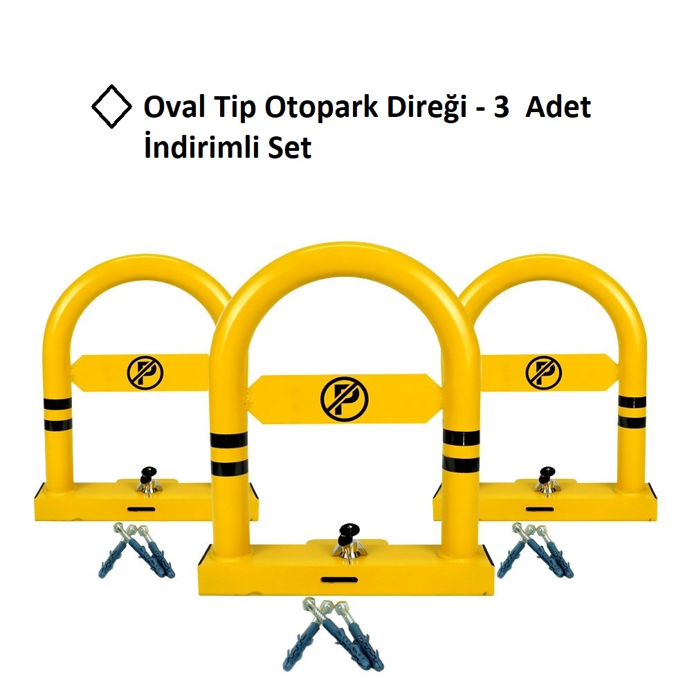 Oval Otopark Direği - 3 Adet İndirimli Set