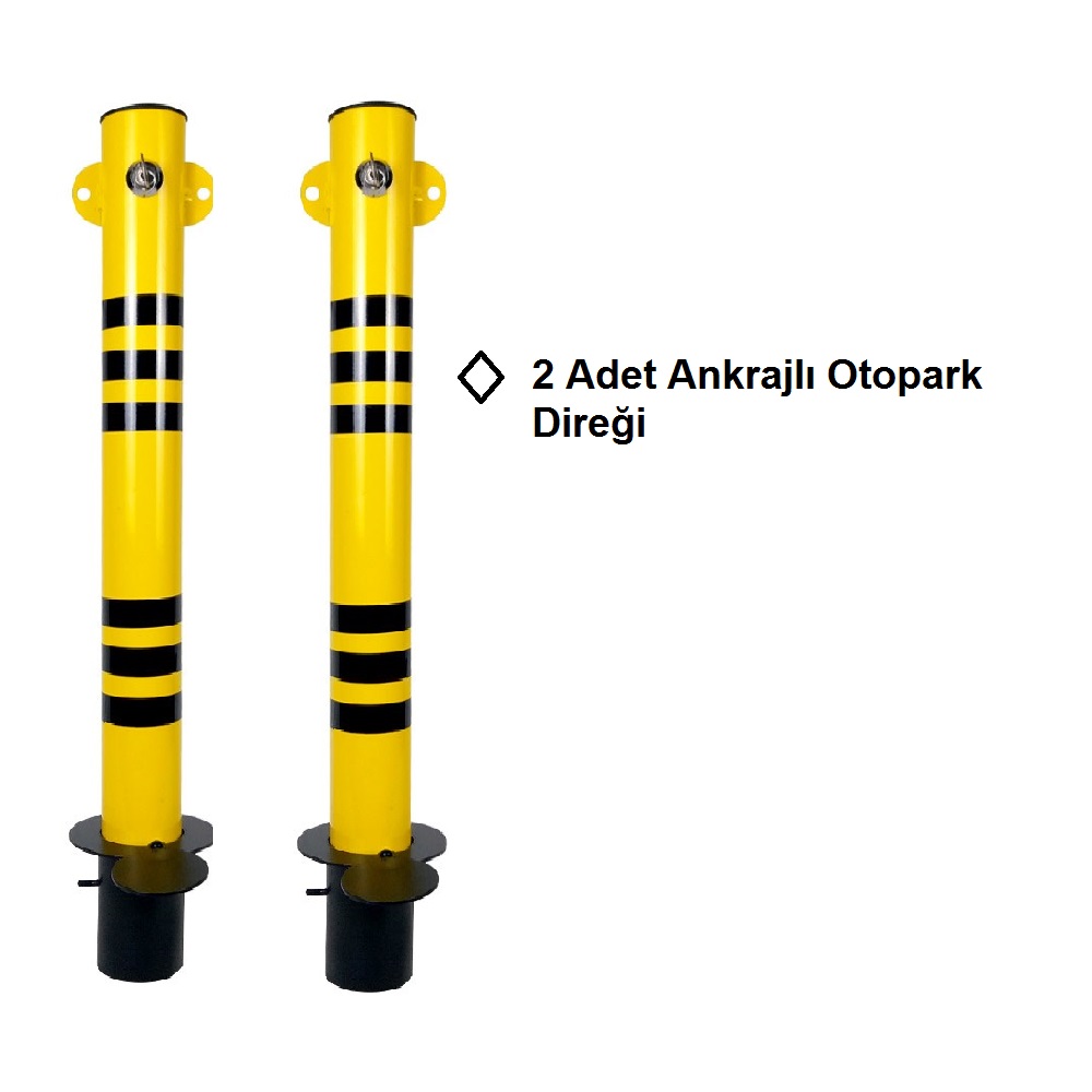 Ankrajlı Otopark Direği - 2 Adet İndirimli Set