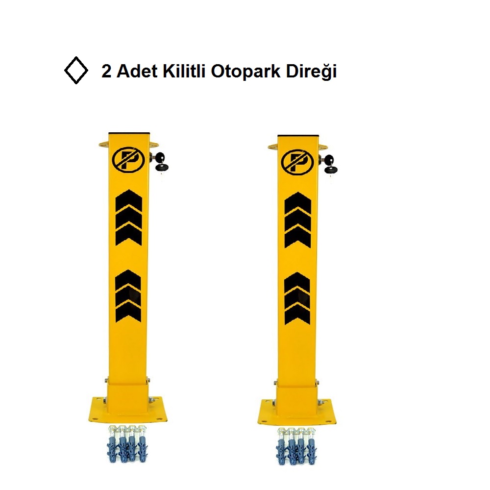 Kilitli Otopark Direği - 2 Adet İndirimli Set