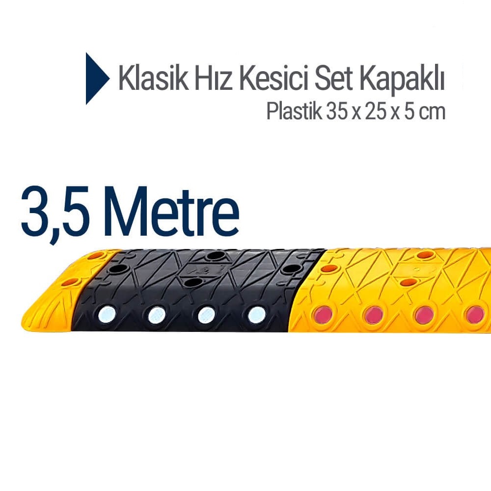 Klasik Hız Kesici Set Kapaklı Plastik, Yol Kasisi 3,5 metre