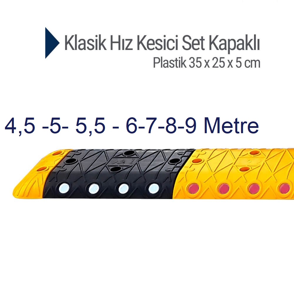 Klasik Hız Kesici Set Kapaklı Plastik, Yol Kasisi 4,5 metre