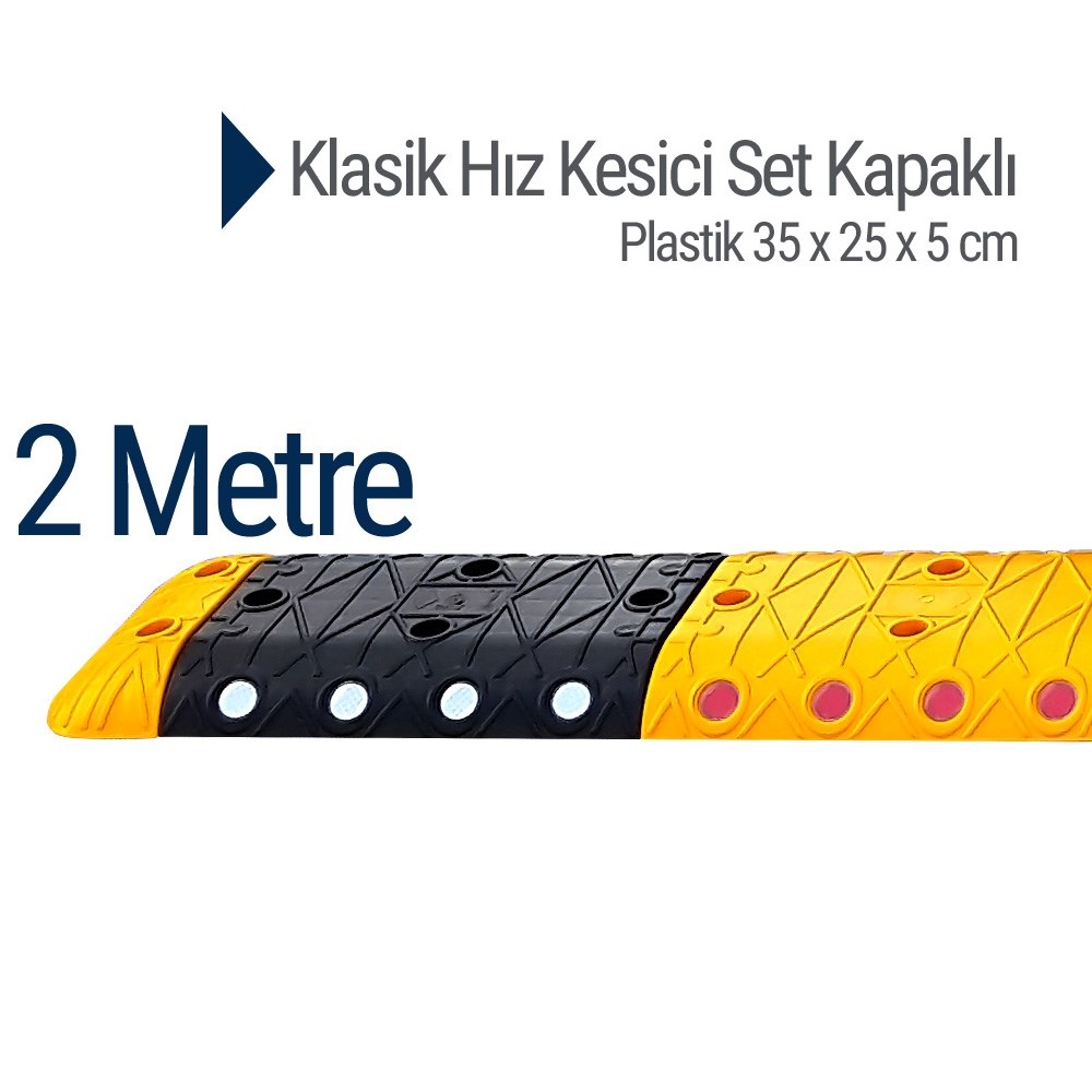 Klasik Hız Kesici Set Kapaklı Plastik, Yol Kasisi 2 metre