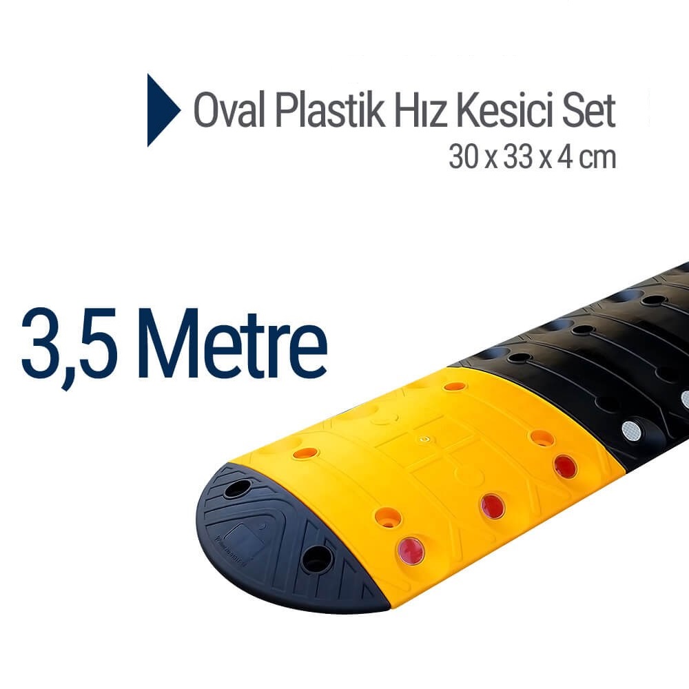 Oval Plastik Hız Kesici Set, Yol Kasisi 3,5 metre