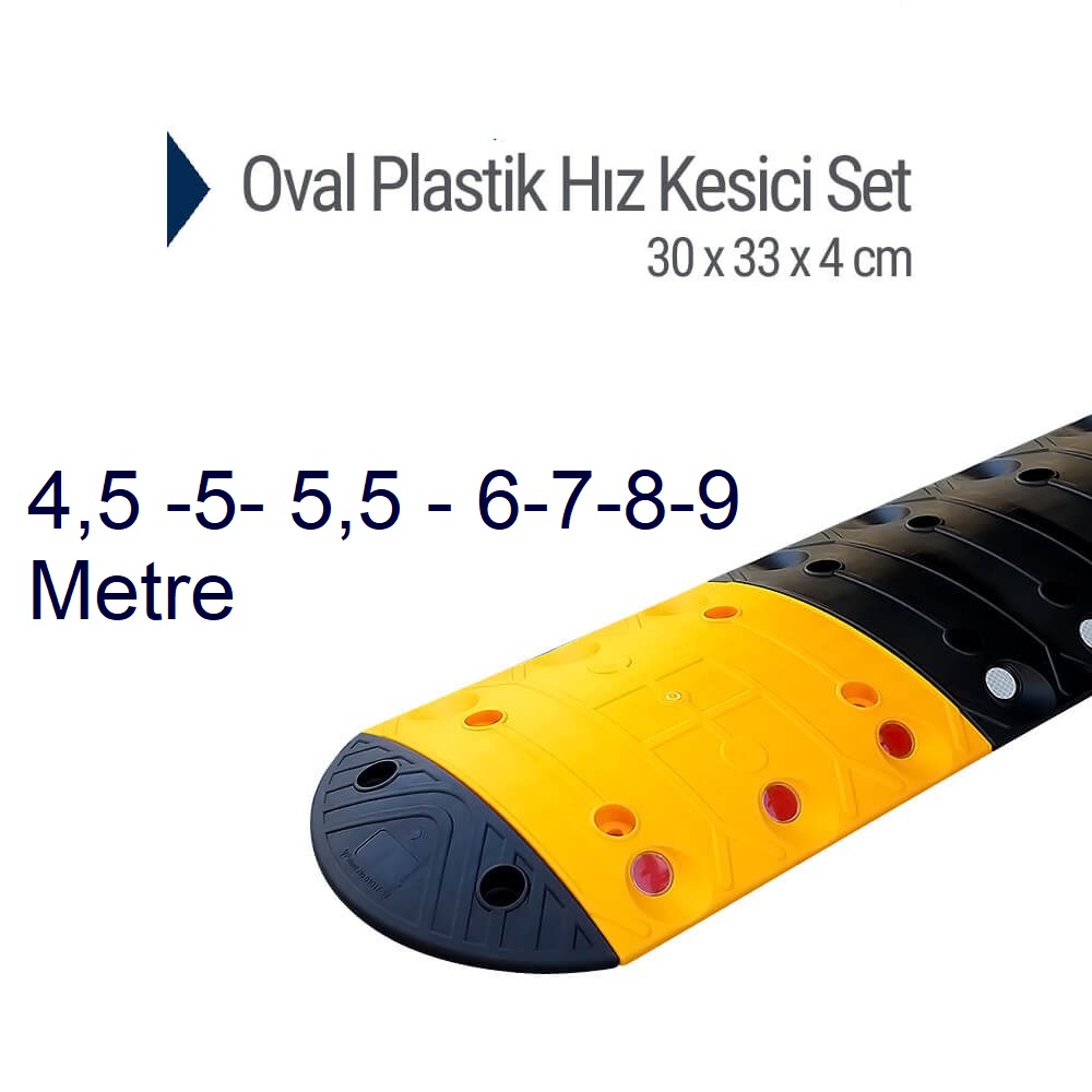 Oval Plastik Hız Kesici Set, Yol Kasisi 4,5 metre