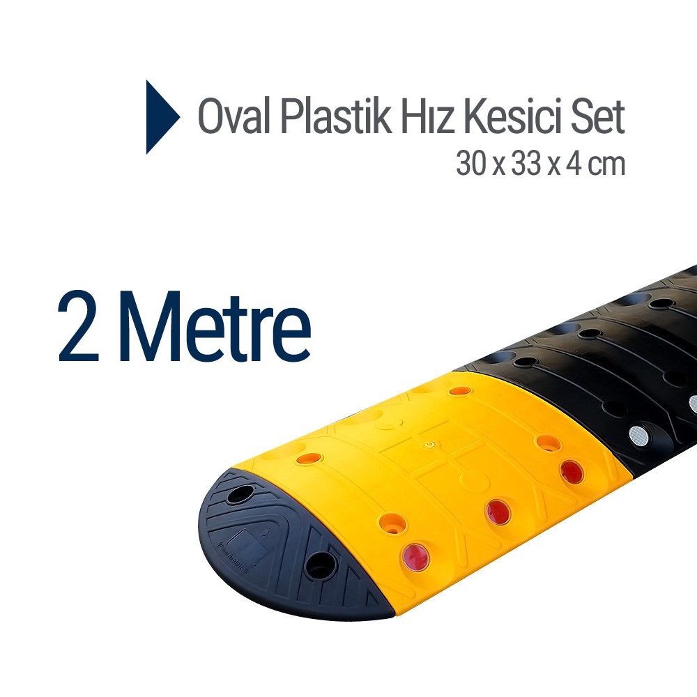 Oval Plastik Hız Kesici Set, Yol Kasisi 2 metre