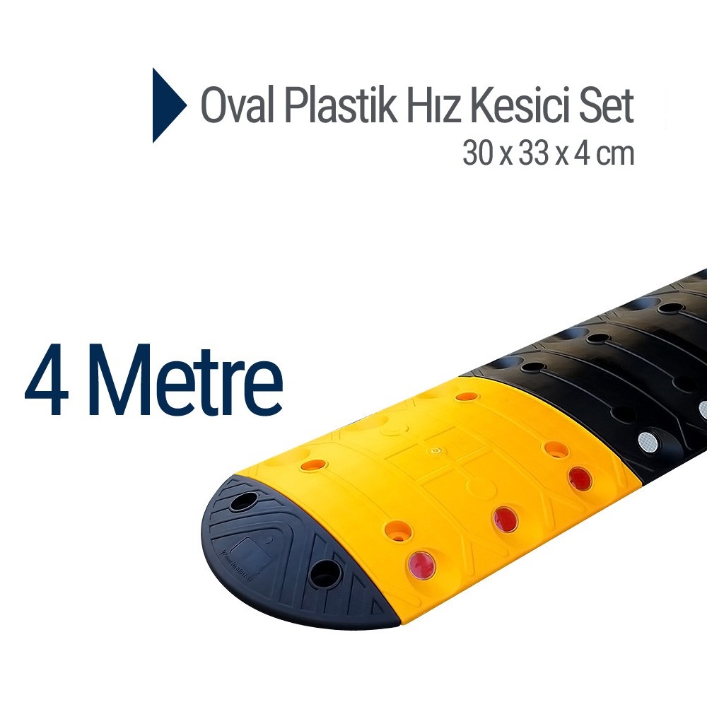 Oval Plastik Hız Kesici Set, Yol Kasisi 4 metre