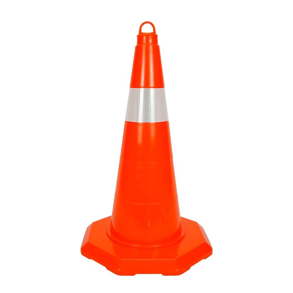 PVC Trafik Konisi 52 cm Tek Reflektifli Trafik Dubası