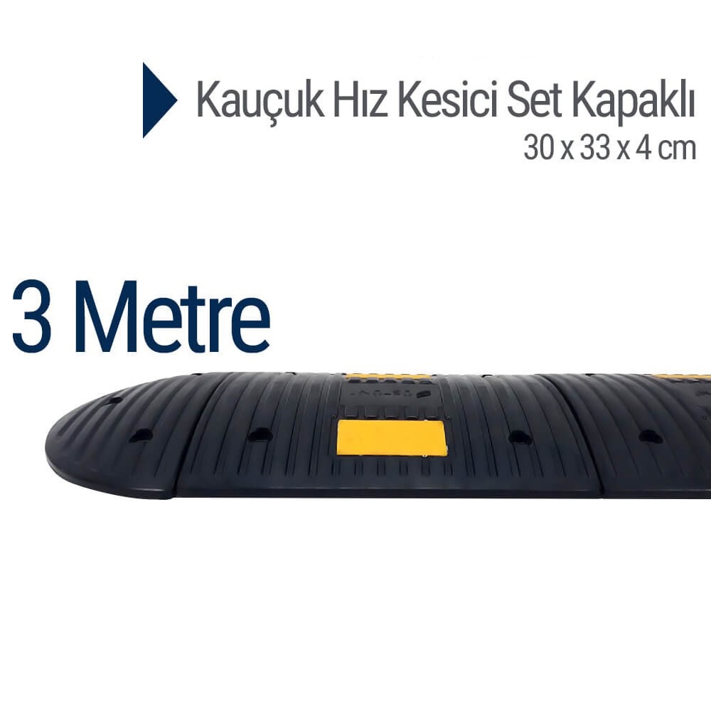 Kauçuk Hız Kesici Set Kapaklı, Yol Kasisi 2 metre - EKO