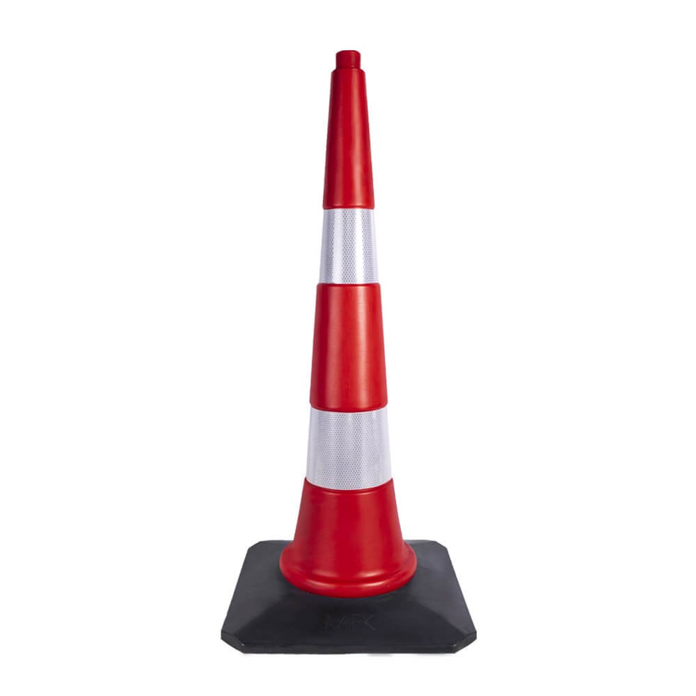Trafik ve Reklam Konisi 90 cm Kauçuk Tabanlı ( HDPE ) Trafik Dubası