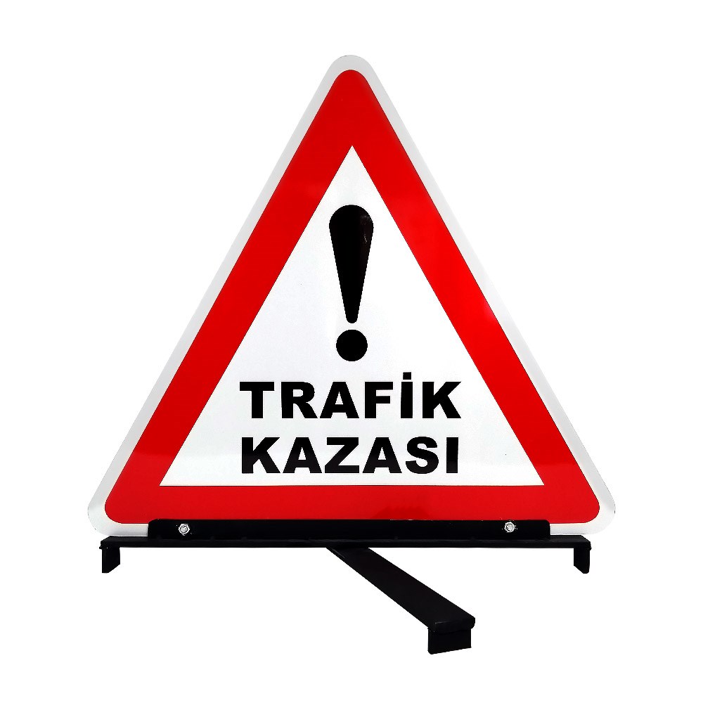 Üçgen Ayaklı Trafik Levhası - Trafik Kazası