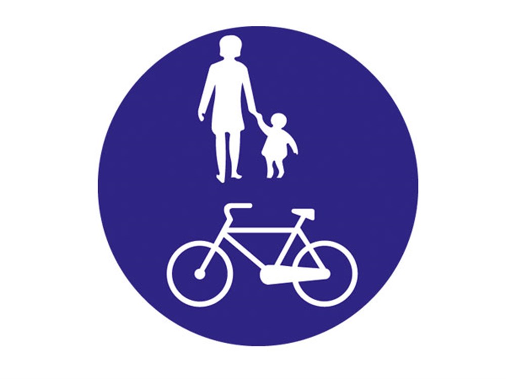 Yayalar ve Bisikletliler Tarafından Kullanılabilen Yol Levhası 